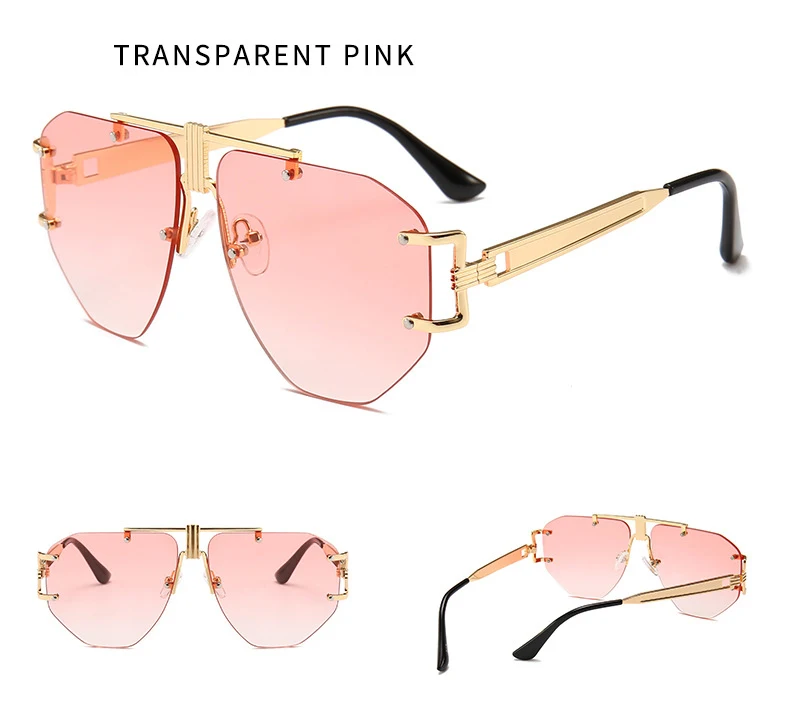 Новинка, брендовые дизайнерские Винтажные Солнцезащитные очки без оправы для женщин и мужчин, ретро очки с градиентными линзами для женщин, UV400