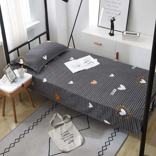 

2 Pcs Aloe Cotton Bedding Set 1 Pcs Bed Sheet+1 Pcs Pillowcase Twin Full Bedsheet Printed Flat Sheet Student Dormitory Supplies