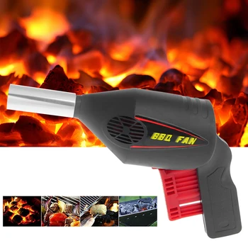 

Manually BBQ Fan Air Blower Barbecue Tools Pressing Fire Bellows Portable Gun