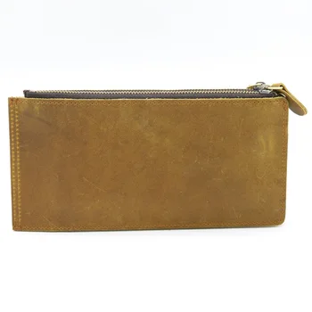 

New luxury Japanese and Korean style crazy horse leather card holder genuine leather men wallets high quality card bag