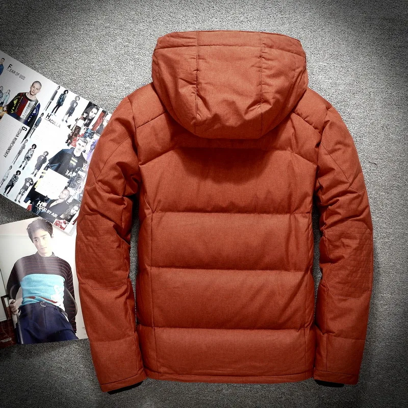 Snow Overcoat Men Windbreaker Thick Warm 90% White Duck Down Jacket Stand Collar Hooded Winter Jacket Men Degree down jacket mens jacket