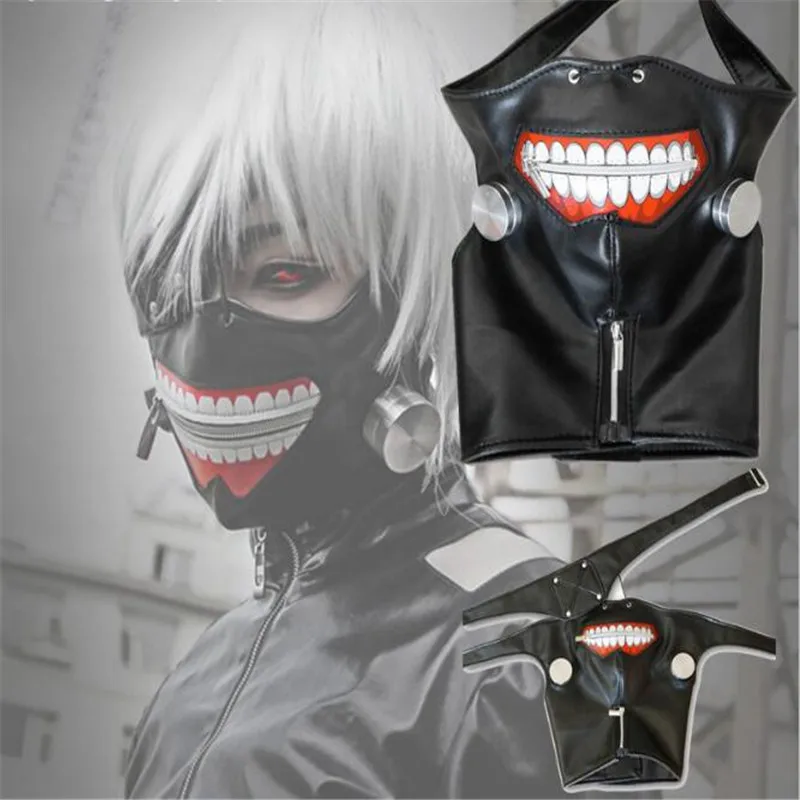 VEVEFHUANG Токийский Гуль Kaneki Ken маска Регулируемая Молния маски из искусственной кожи крутая маска Блиндер и парики аксессуары для Хэллоуина