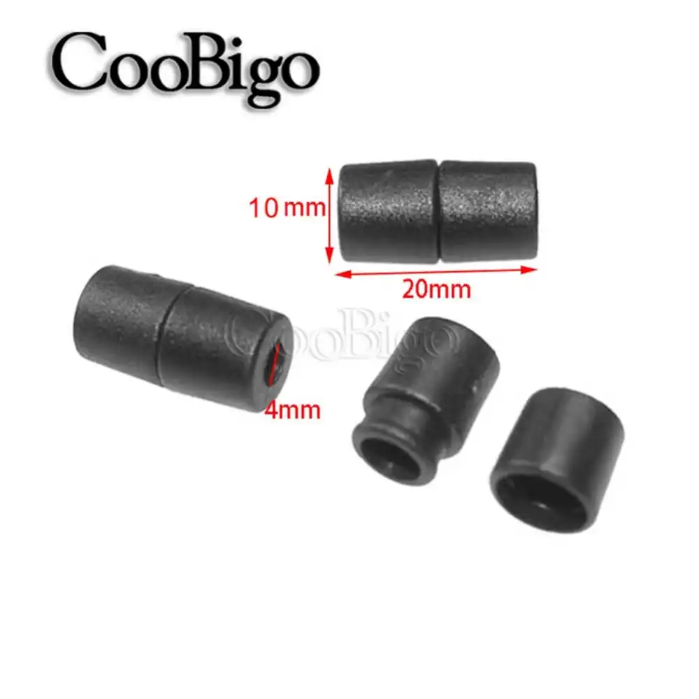 Pocmimut Cord Locks Silicone Toggles Lanyard Safety Breakaway Pop Barrel Connectors for Paracord Ribbon Lanyard Strap Necklace Connect Masked Cord Adjuster Non Slip Stopper Black-100