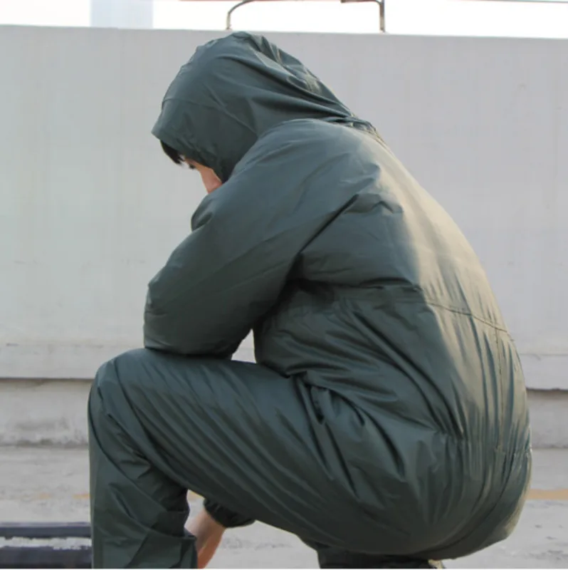 Cena Motocykl płaszcz przeciwdeszczowy mężczyźni odkryty kamuflaż odzież przeciwdeszczowa kobiety wodoodporny kombinezon płaszcz przeciwdeszczowy kolarstwo piesze wycieczki Camping płaszcz przeciwdeszczowy X9145