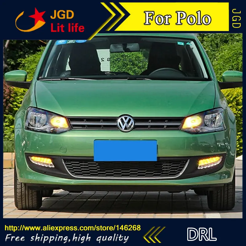 12 В 6000 К светодиодный DRL Дневной ходовой светильник для VW Polo 2011 2012 2013 противотуманная фара рамка противотуманный светильник Стайлинг автомобиля