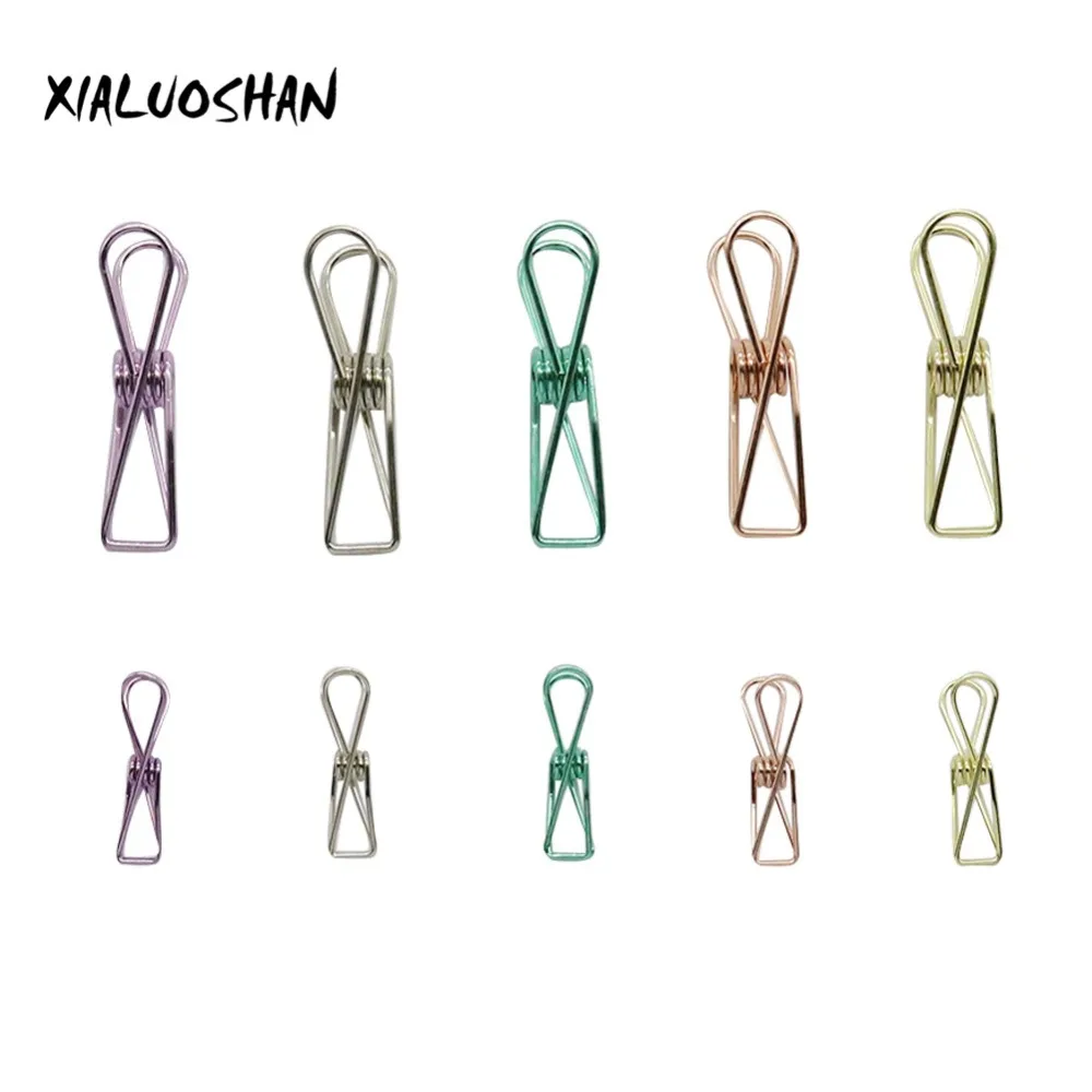 

60 pcs/set Creative Metal Plating 4 Colors Paper clip Student bookmarks Folder High Quality Office Supplies