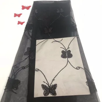 

2019 high quality sequence French Nigerian sequins net lace,African tulle mesh sequence lace fabric for dress 5yards/lot Gold(JY