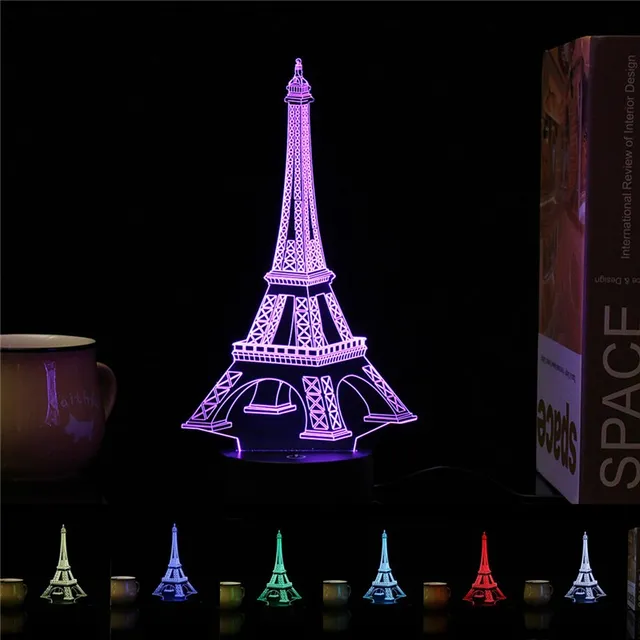 3d Fashion Romantic Eiffel Tower Led Night Light 7 Color Changeable Mood Table Lamp Bedroom Family Home Decor Friends Gifts In Night Lights From