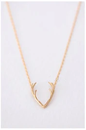 Горячая Мода оленьи рога ожерелье ювелирные изделия Элегантный Рог ожерелье с милыми животными ожерелье с подвеской в форме оленя EY-N056
