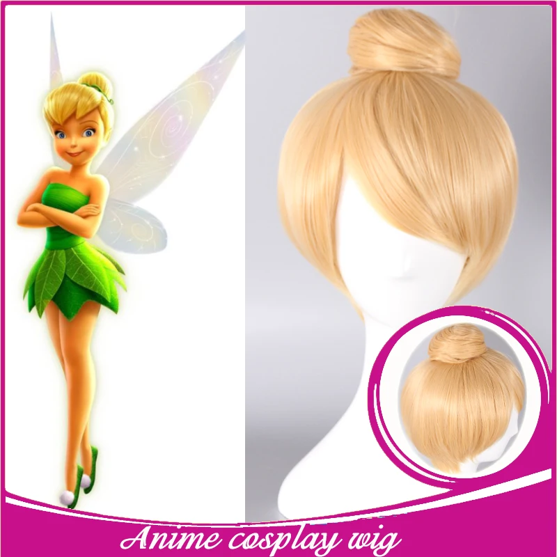 Synthetic Hair Blonde Color Wig Fairy Tinker Bell Full Head Anime