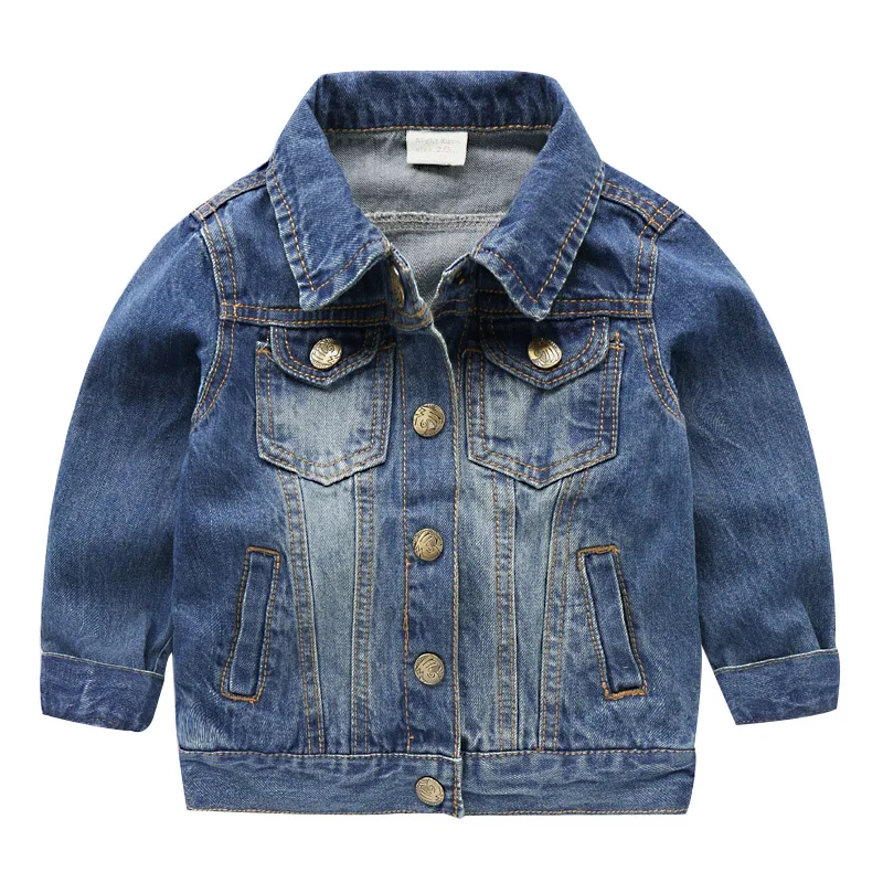

Kids Long-Sleeved Denim Jackets for boy Female Baby Embroidered Denim Coat Clothing Spring Summer Fashion 2-8Y Children Jacket