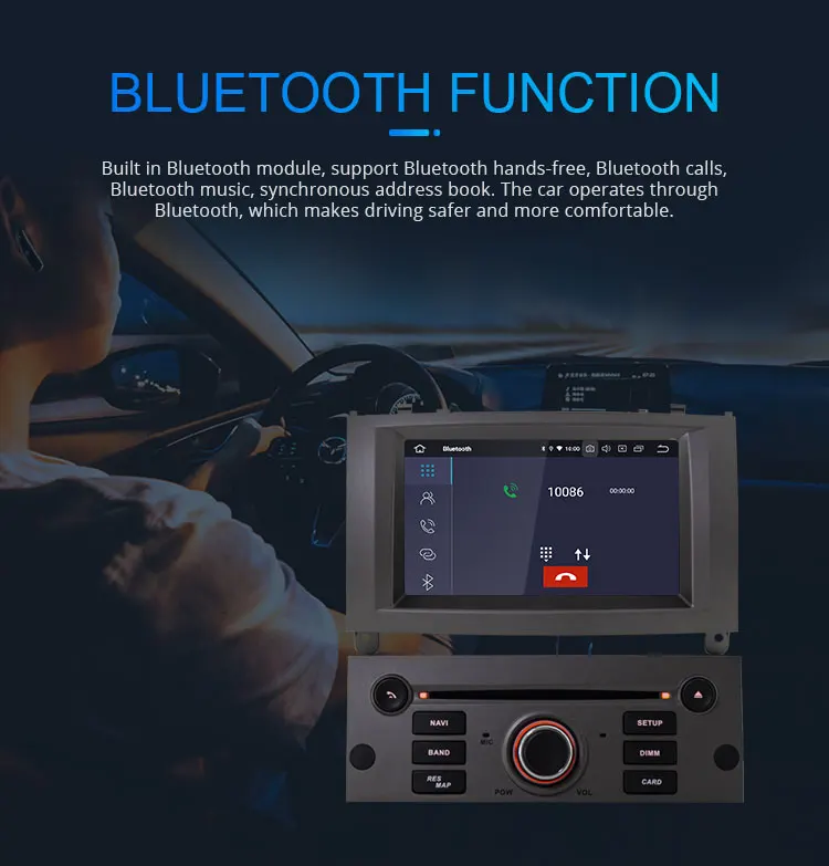 Top LJHANG IPS Android 9.0 Car DVD Player For Peugeot 407 2004-2010 GPS Navi Multimedia Autoaudio Stereo Car Radio Bluetooth WIFI BT 7
