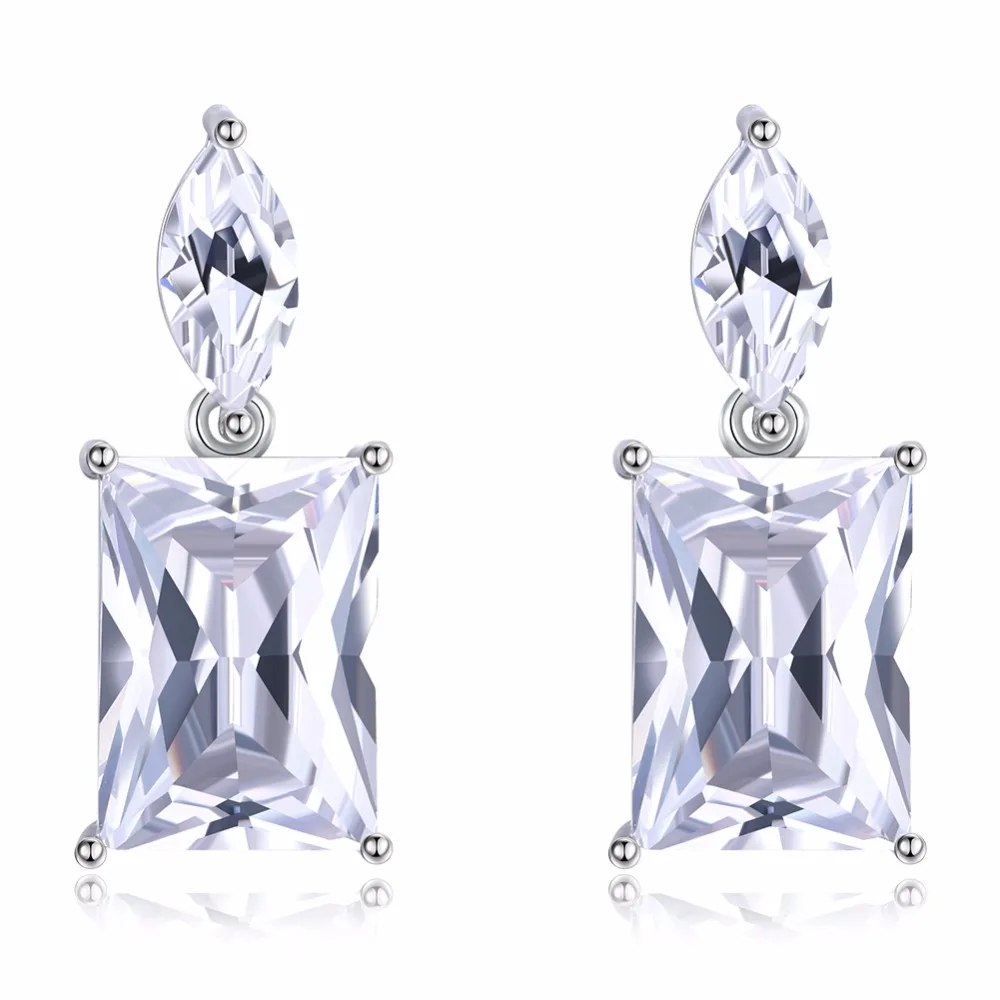 

LEKANI Luxurious 925 Sterling Silver Temperament Square AAA Zircon Crystal Stud Earring For Women Sterling-silver-jewelry brinco
