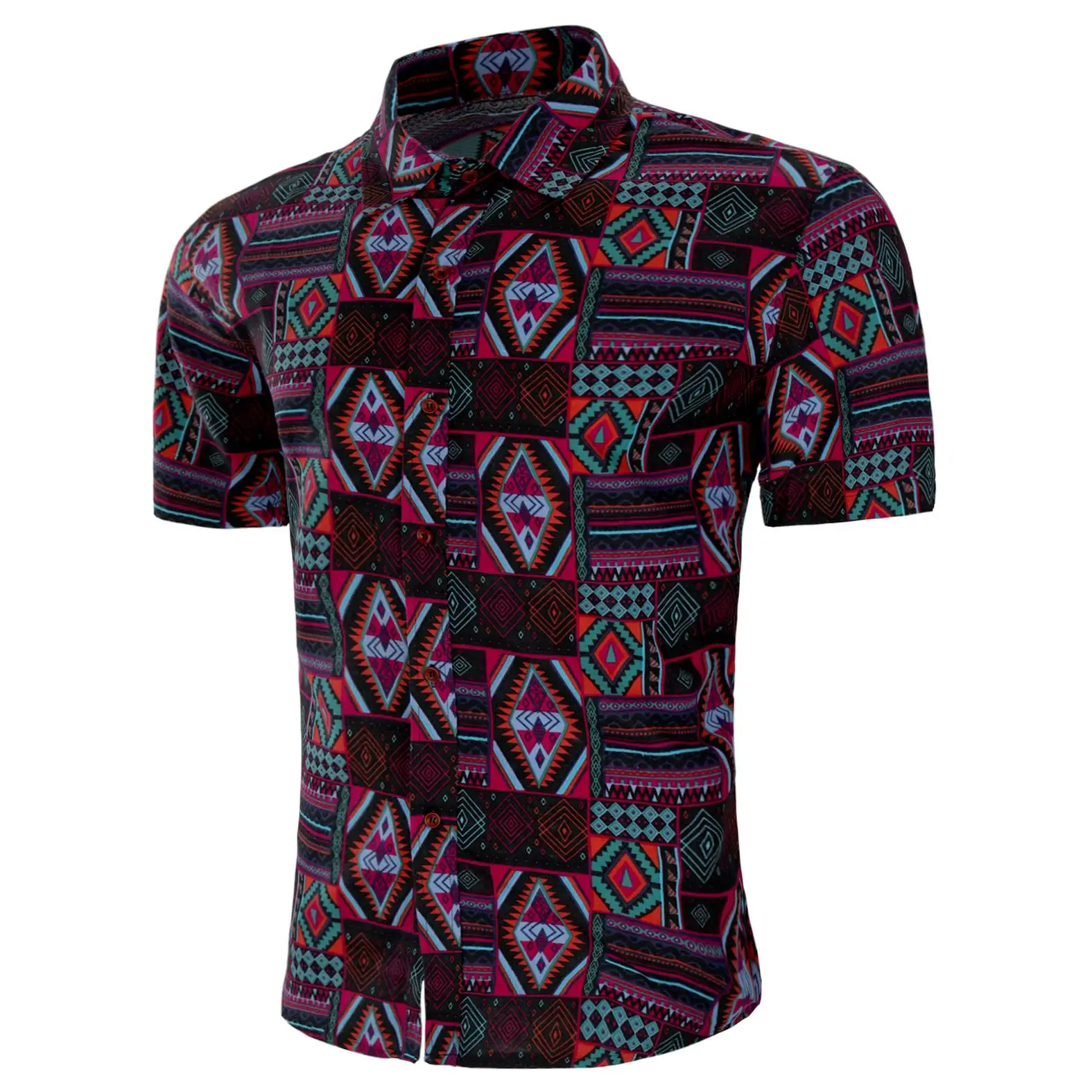 

Mens Dress Shirts National style Blouse Men Short sleeve New Model Shirts Hawaiian Summer