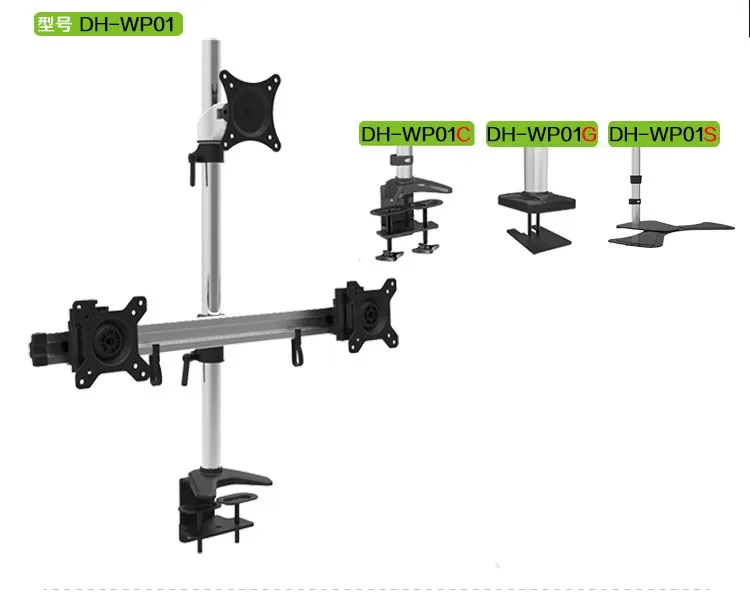 Алюминий сплава настольная подставка 1"-27" Тройной Экран Держатели мониторов полный движения тройной Дисплей монтажный кронштейн