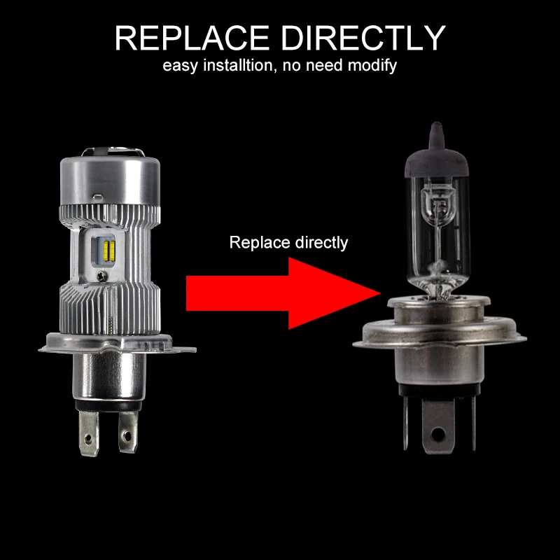CNSUNNYLIGHT H4 LED HB2 9003 5200LmLamp Car Headlight Bulb High Low Dual Bi-Beam 6000K White Turbo Fan Canbus 12V 24V Car Light (2)