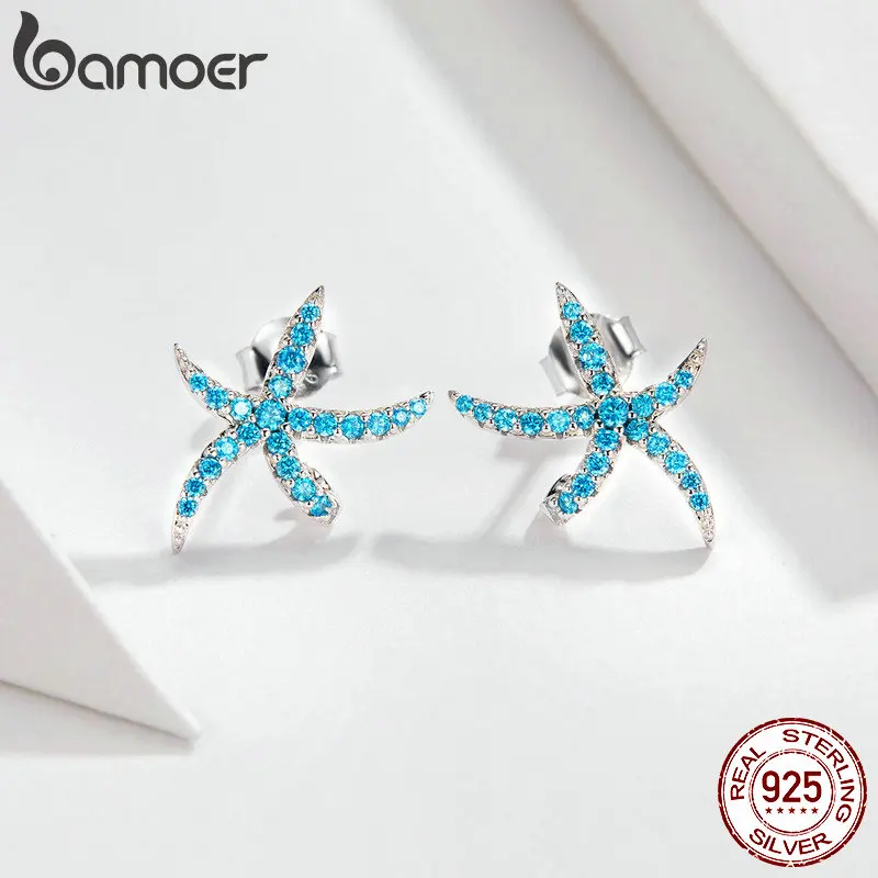 Bamoer Starfish Stud Earrings 925 Sterling Silver 1