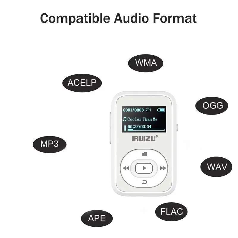 ruidu X26 новейшая версия Bluetooth MP3 плеер 8 Гб Спортивный mp3 музыкальный плеер с рекордером FM радио Поддержка TF карта