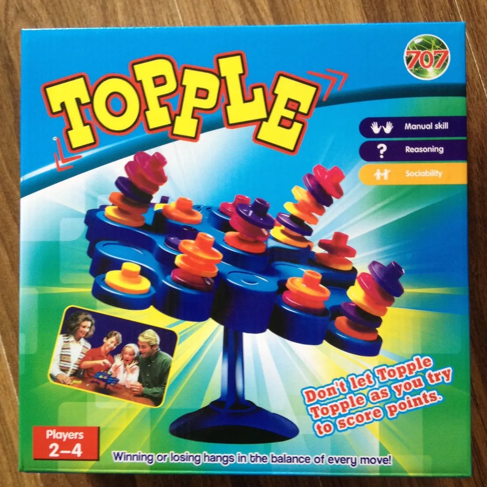 kids toy classic desktop balance game of family topple toy dice and