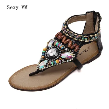 

Summer Style Women Flat Gladiator Sandals Woman Shoes Flip Flops Slippers Ladies Sandals Plus Size 35 - 40