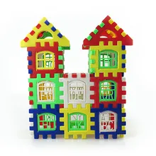 48 Pçs/set Casa de Blocos de Construção Tijolos Blocos Infantis Crianças Letras de Aprendizagem De Construção De Brinquedos Developmental Toy Set Jogo Do Cérebro