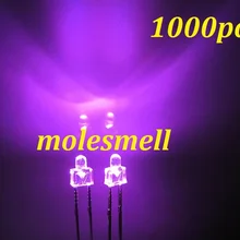 1000 шт 2 мм круглые розовые ультра яркие светодиодные лампы водная прозрачная линза Розовый Светодиодный