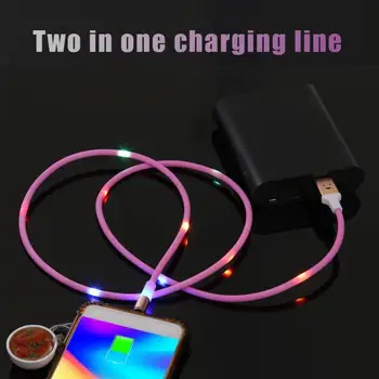 

2 in 1 Magnetic Type-C 8 Pin Charging Cable Sound Control Lighting Magnet Mobile Phones Charger Adapter Cord high quility cables
