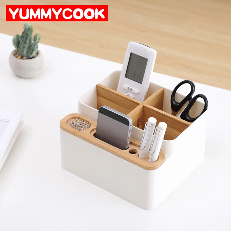 

Cosmetic Storage Box Plastic Desktop Remote Control Makeup Organizer Jewelry Sundry Container Case Bathroom Home Accessories