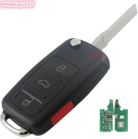 

HXLIWLQLUCKY car key 433MHz Flip Remote Key 3+1 Button 7946 Chip for Vw Touareg key Free shipping
