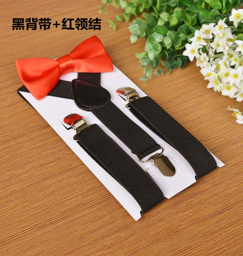

80sets/lot children's candy color Suspenders and bowtie sets