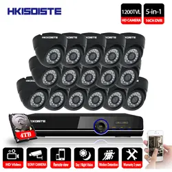 HKIXDISTE P 1080 P CCTV DVR комплект 1200TVL sony HD камера HDMI P2P системы скрытого видеонаблюдения AHD DVR NVR 5 в 1 комплекты мгновенное оповещение по электронной