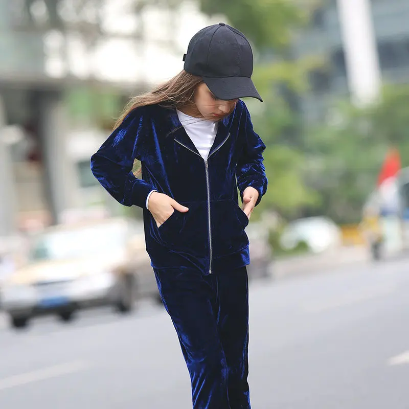 2016 Girls 2 pcs Outfit Kids Sport Suit Big Girls Clothes Clothing Set for Teens Christmas