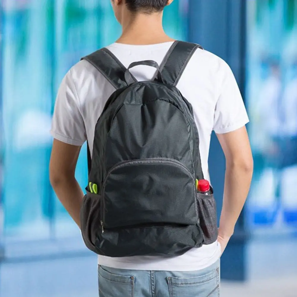 

2019 Portable Fashion Travel Backpacks Zipper Soild Nylon Back Pack Daily Traveling Women men Shoulder Bags Folding Bag