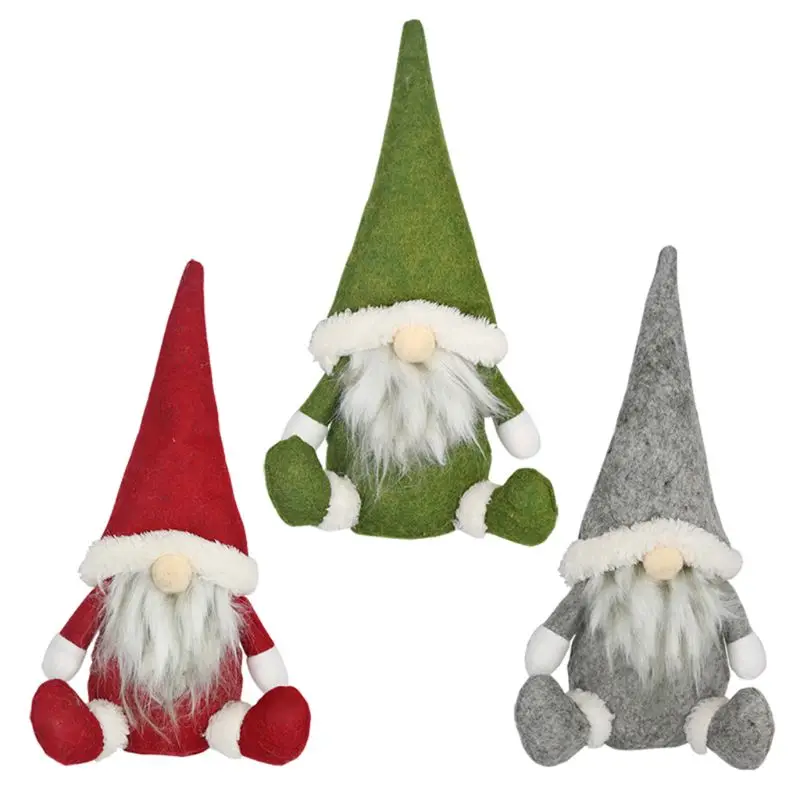 

Merry Christmas Long Hat Swedish Santa Gnome Plush Doll Ornaments Handmade Elf Toy Holiday Home Party Decor