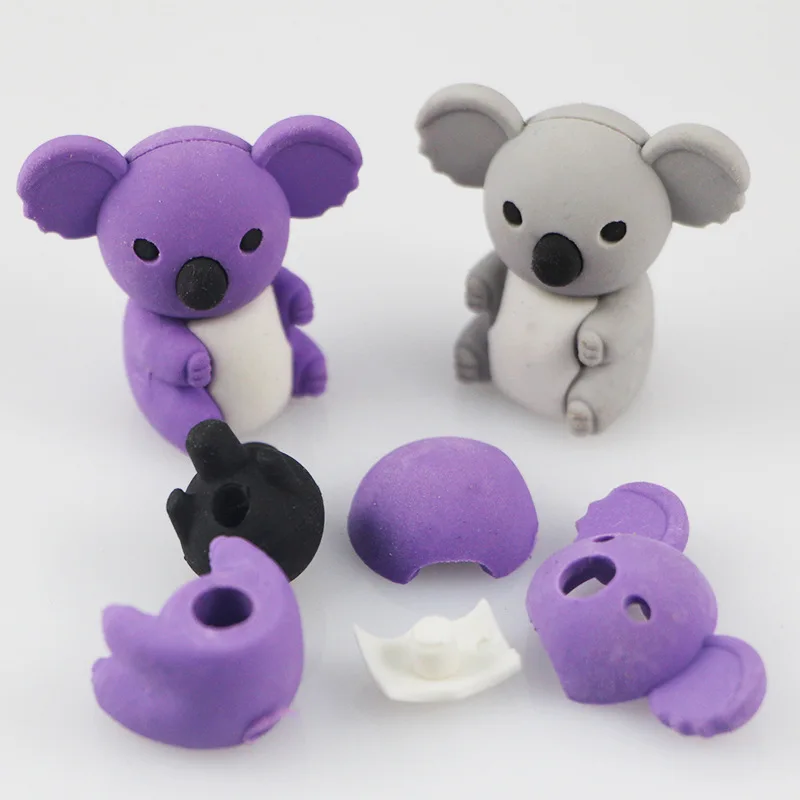 Coloffice Kawaii 5 шт./лот коала ластик животных моделирование ластики Творческий Корея Канцелярские студент подарки небольшие призы для детей
