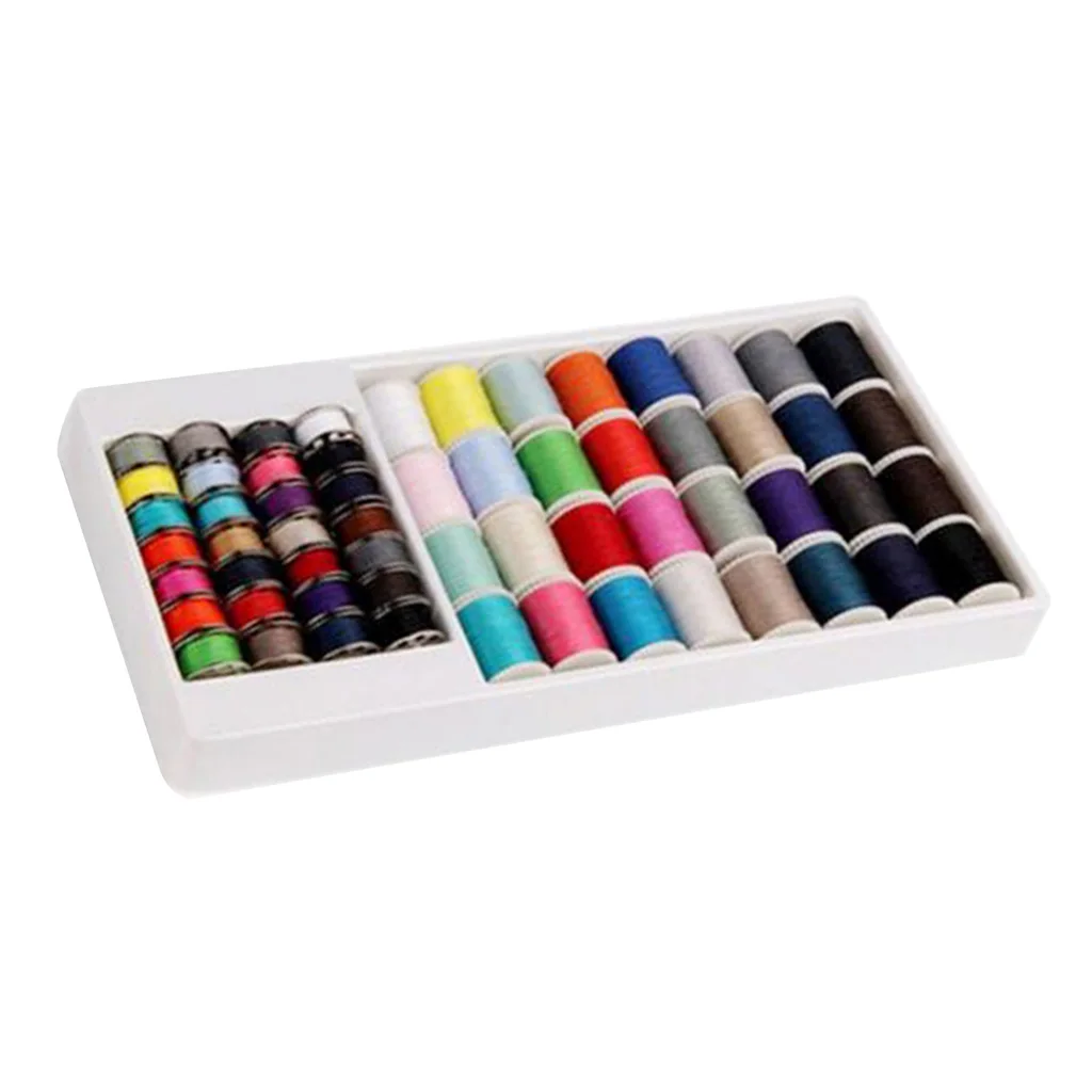 60 Pieces Assorted Sewing Machine Thread Kit Set Sewing Machine Spool Bobbin Kit Reel Hand Sewing Thread