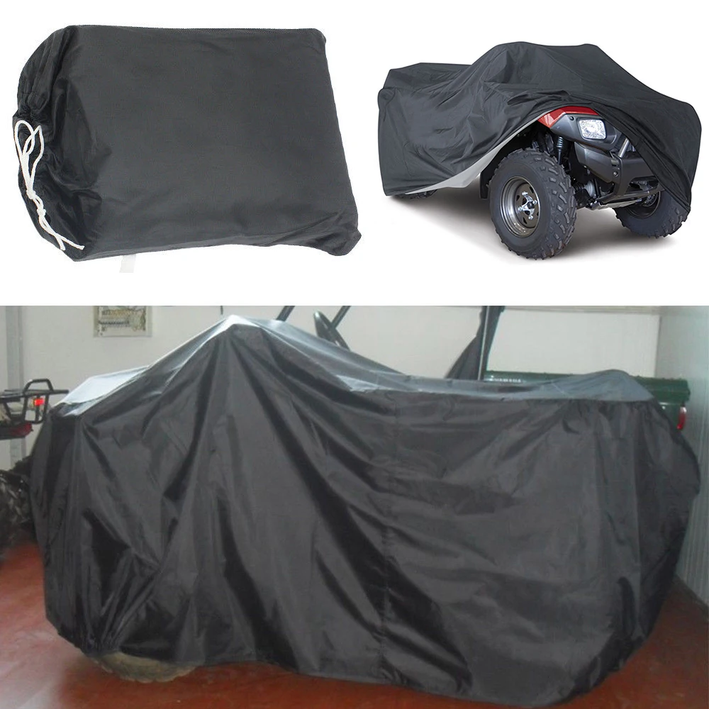 

1pc Quad Bike ATV Cover Universal 190T Waterproof Motorcycle Vehicle Scooter Kart Motorbike Covers XL 210x120x115cm Black