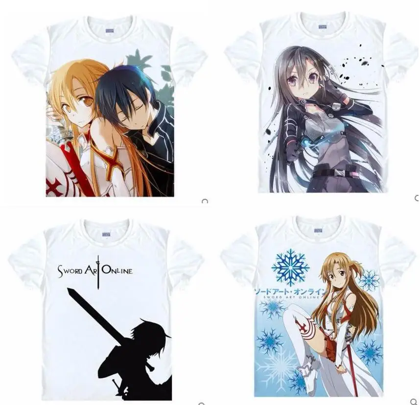 Футболка с изображением меча онлайн Kirito AnimeII Asada Shino если asuna японская Мужская и