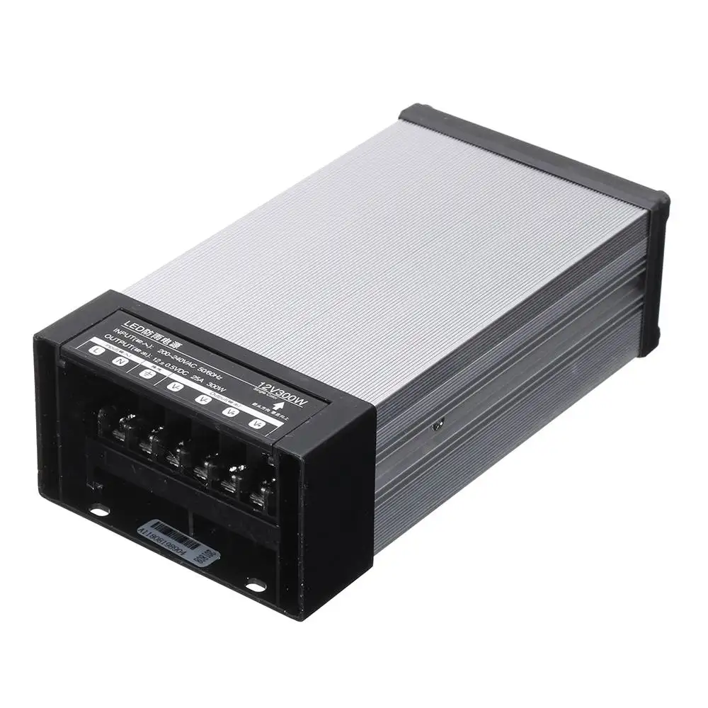 

AC200-240V DC12 LED Driver 300W 25A Power Supply Adapter Lighting Transformer Power Outdoor Rainproof Power Supply(170x91x51mm)
