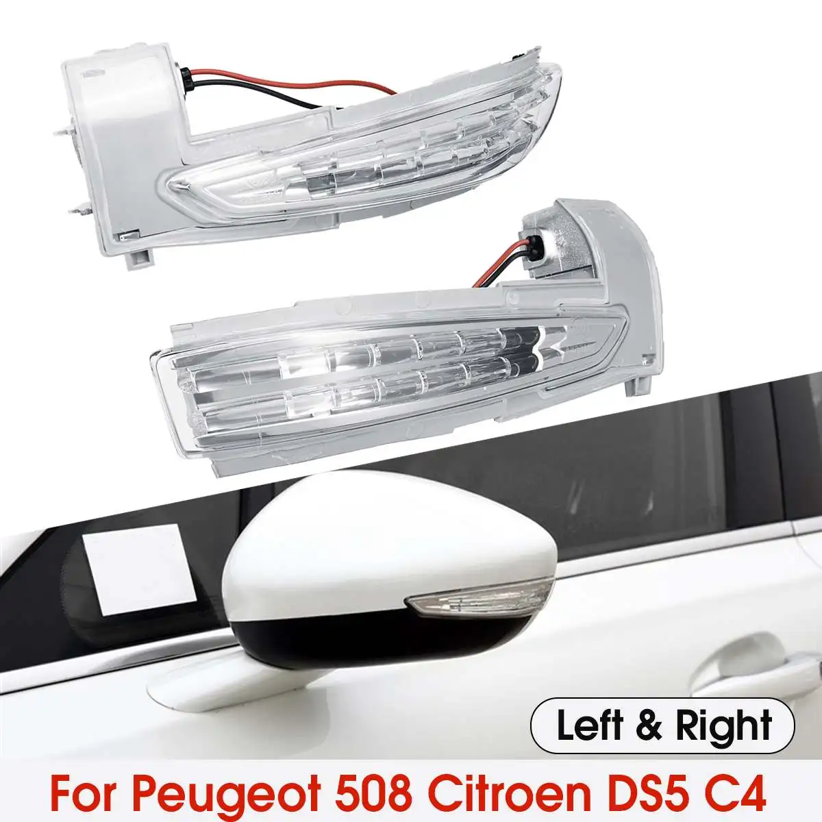 

1Pair Wing Mirror Indicator Repeater Left and Right Side 6325J5 6325J4 For Peugeot 508 for Citroen DS5 C4