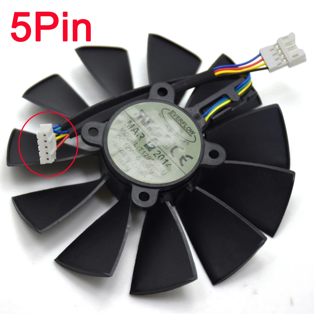 95mm T129215SU GTX 970 Cooler Fan Replace For ASUS GTX 970 GTX 780 TI R9 380 R9 380 X R9 390 390X RX 570 Graphics Card Cooling