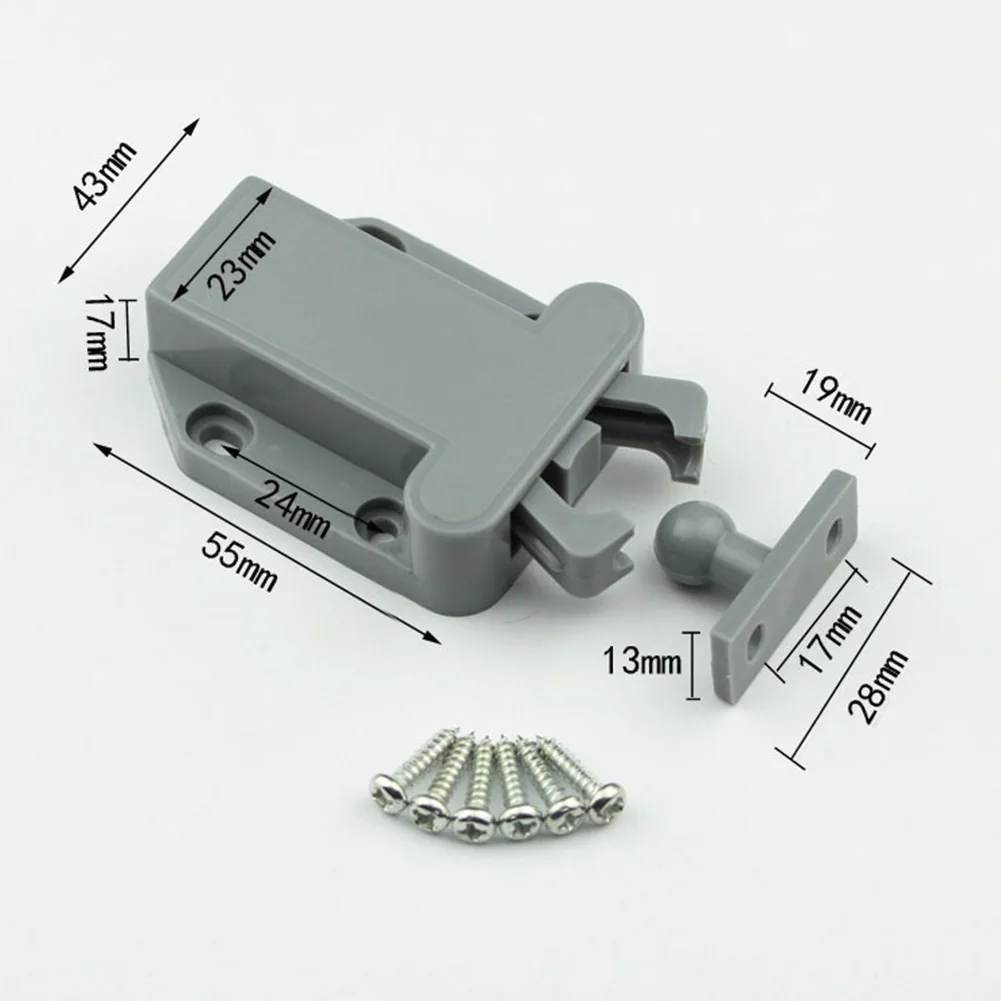 Защелка для шкафа-для двери шкафа, магнит для шкафа и с винтами 6X(серый