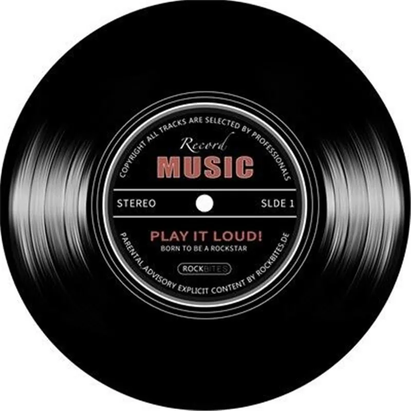 Music Vinyl Record Printed Round Plush Carpet For Living Room Anti-slip Rug Chair Floor Mat Home Decor Kids Room plush rug,plush carpet