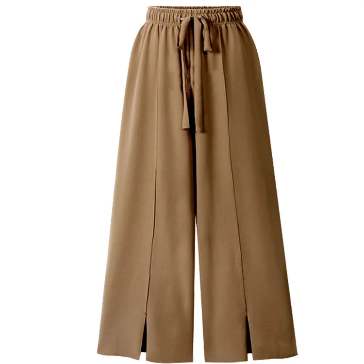 

2019 Women High Waist Solid Trouser Wide Leg Long Pants Loose Solid Fashion Summer Casual Pant Elegant Office Lady To Work