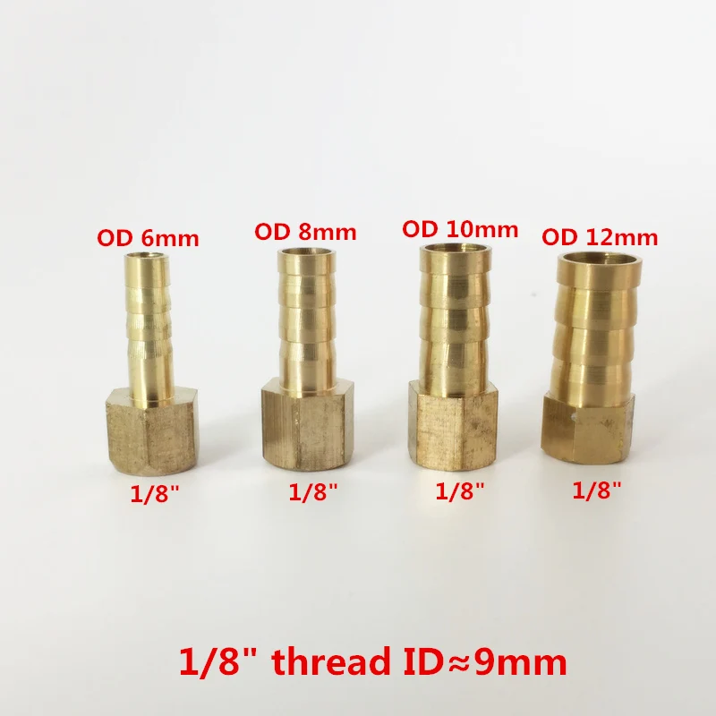 Латунные соединители для труб 6 мм 8 мм 10 мм 12 мм 14 мм 16 мм 19 мм колючая 1/" 1/4" 3/" 1/2" внутренняя резьба латунная Соединительная муфта фитинги