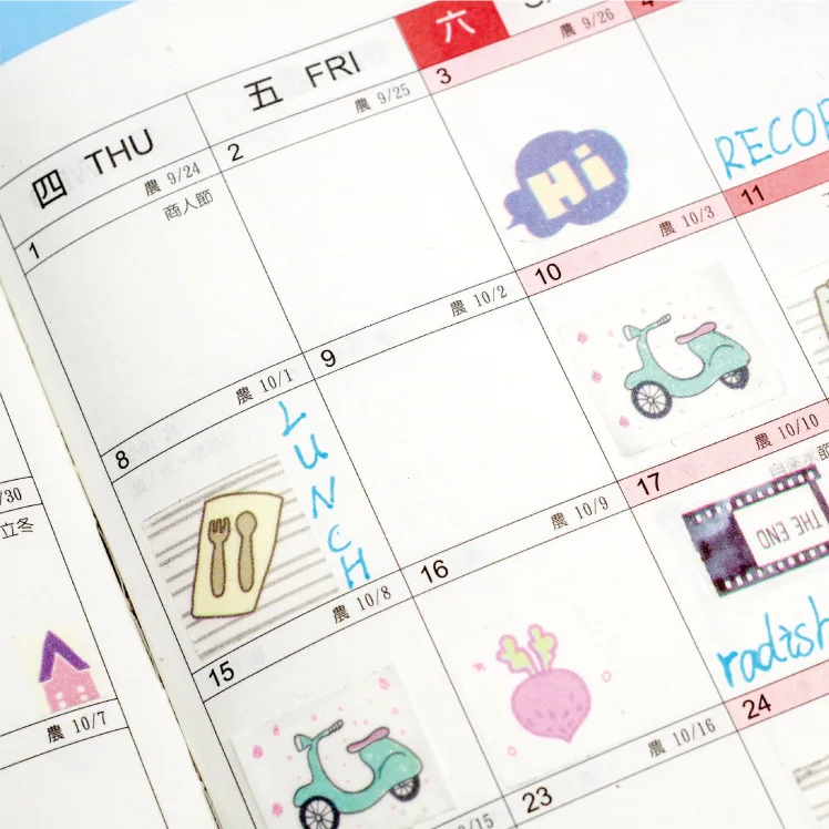 

25 Sheets Cute Element Sticker Square Kawaii Diary Basic Decoration Stickers DIY Scrapbooking Sticker School Stationery
