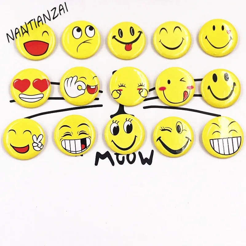 

Wholesale 100PCS My little Horse Smile Emoji Elsa Hello Kitty Mickey Cartoon Pins Brooch Button Badge Party Gift Badges