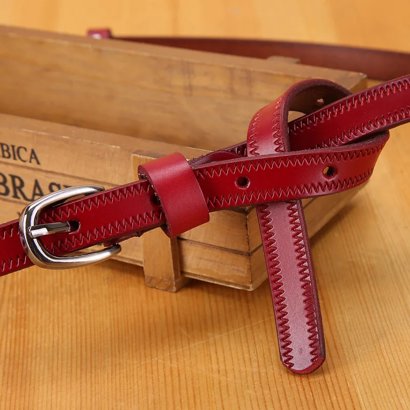 

Genuine Leather Metal Buckle Women Belt Luxury Leather Leather Women Dress Coat Accessories Fine Belt