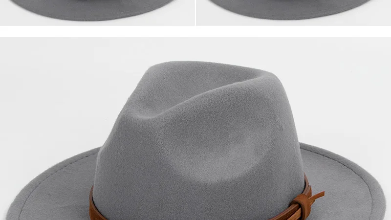 Мужские шерстяные теплые неглубокие шляпы fedora, модные трендовые однотонные кепки унисекс, 60 см, большие размеры, мужские классические шляпы-котелки
