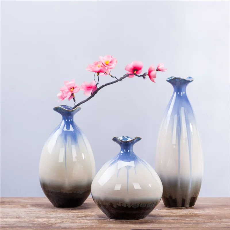 

3pcs/set Flower Vase Pot Bottle Home Decoration Ornament Ceramic Creative Colorful Flower Vase Home Deco Room Table Decoration
